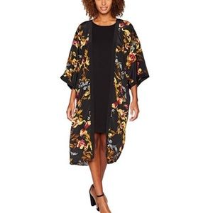 Vince Camuto Black Floral Kimono, one size